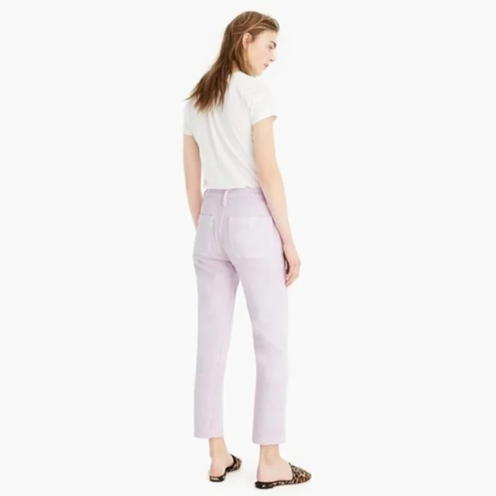 J. Crew Straight Leg Misty Orchid Purple Utility Crop Straight Leg Jeans 24